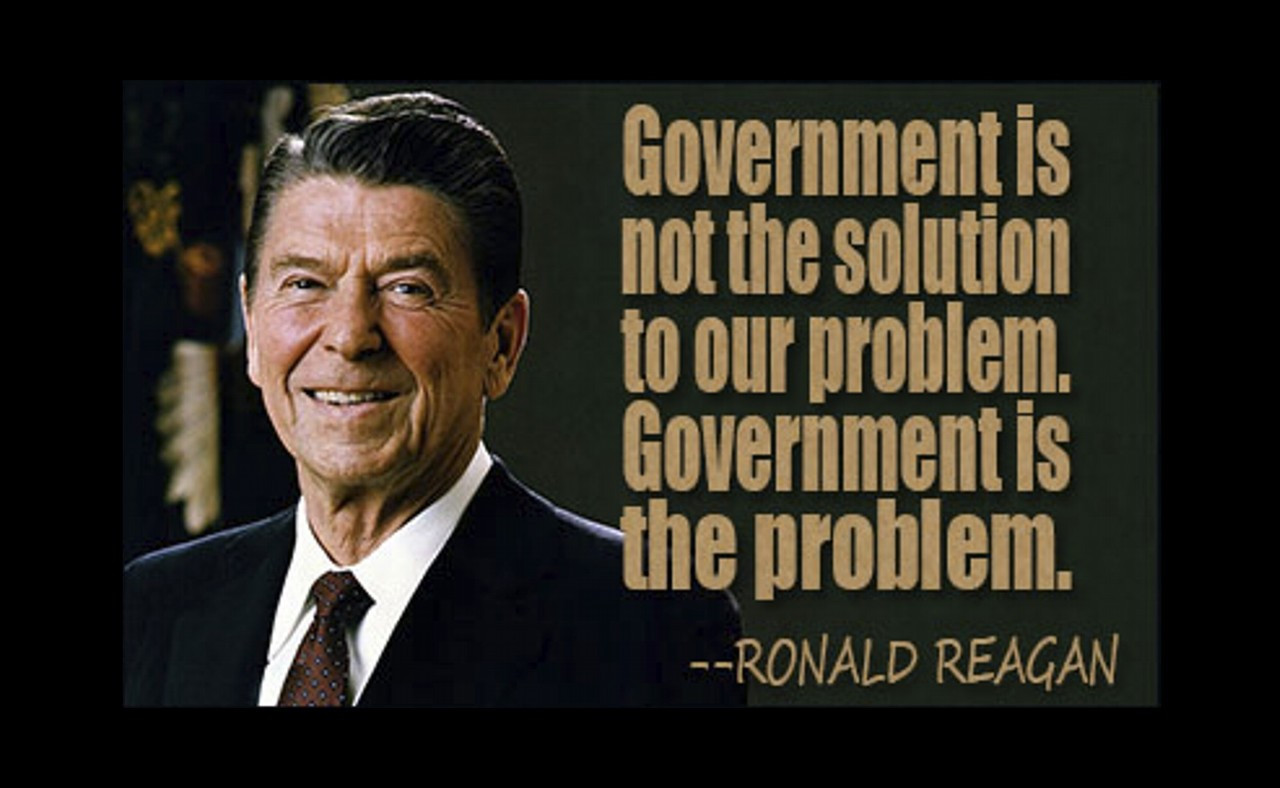 Poster  Ronald Reagan   Poster  Government Is Not The Solution To Our Problem Government Is The Problem