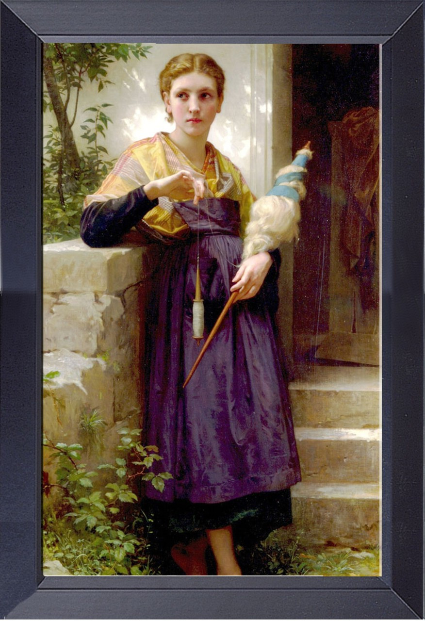 Fileuse - By William Bouguereau 17 X 23   Framed Print