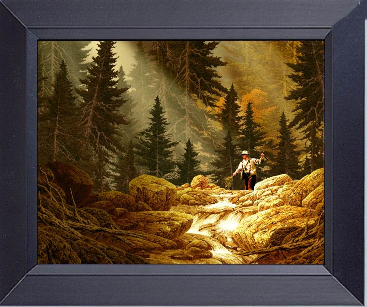 Fly Fishing For Trout In The Rockies Framed Art Photograph Print Framed Print