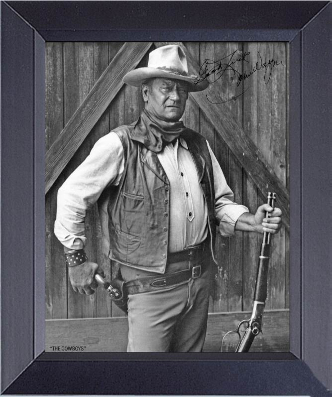 John Wayne In The Cowboy Penned Framed Art Photograph Print Framed Print