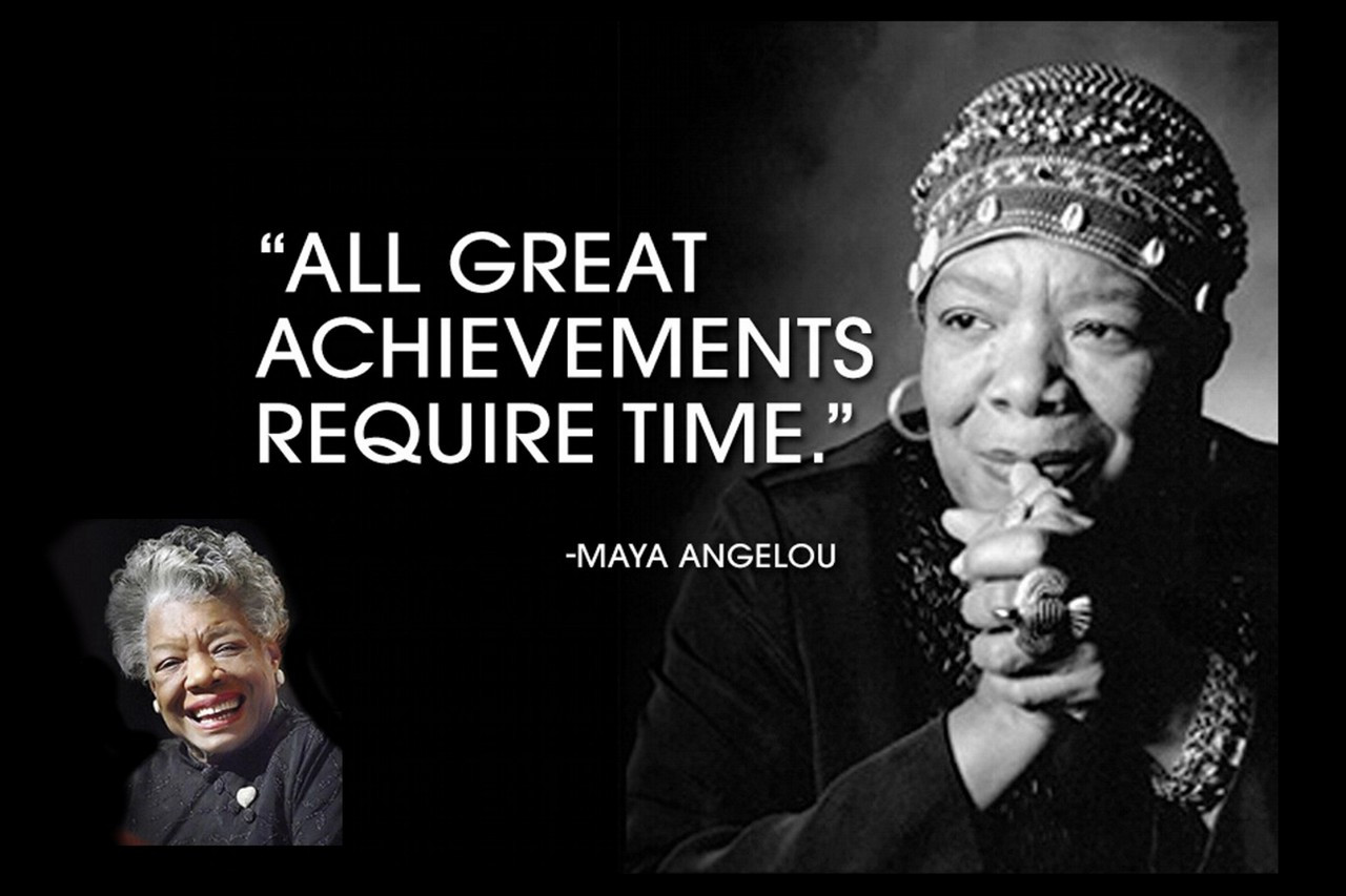 Famous Quote Poster  All Great Achievements Require Time, Maya Angelou