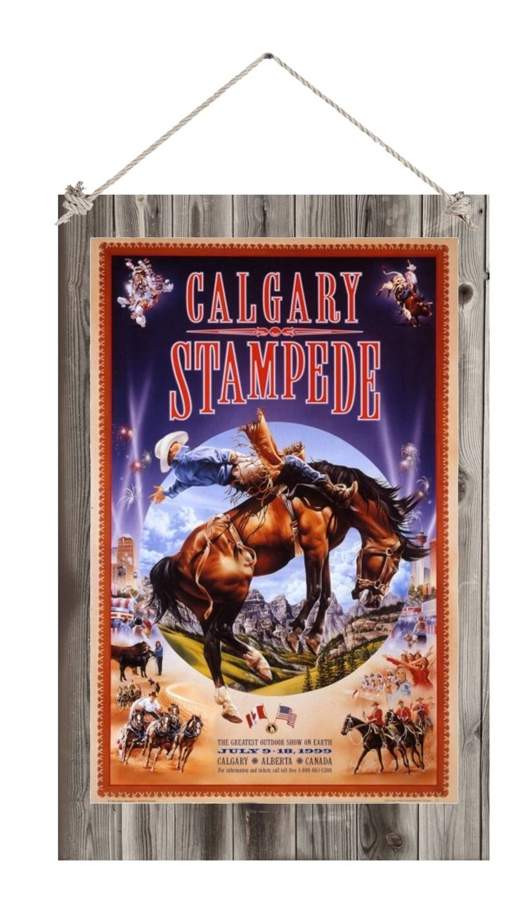 Calgary Stampede Rodeo 12" X 18" wood sign