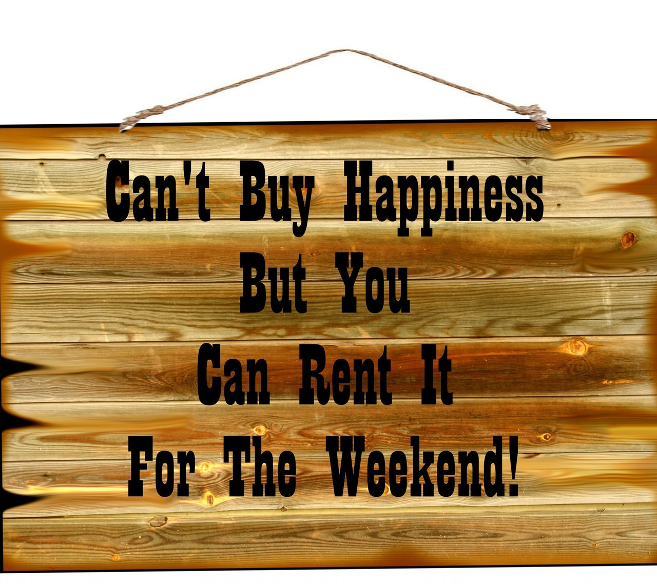 Can't Buy Happiness 12" X 18" wood sign