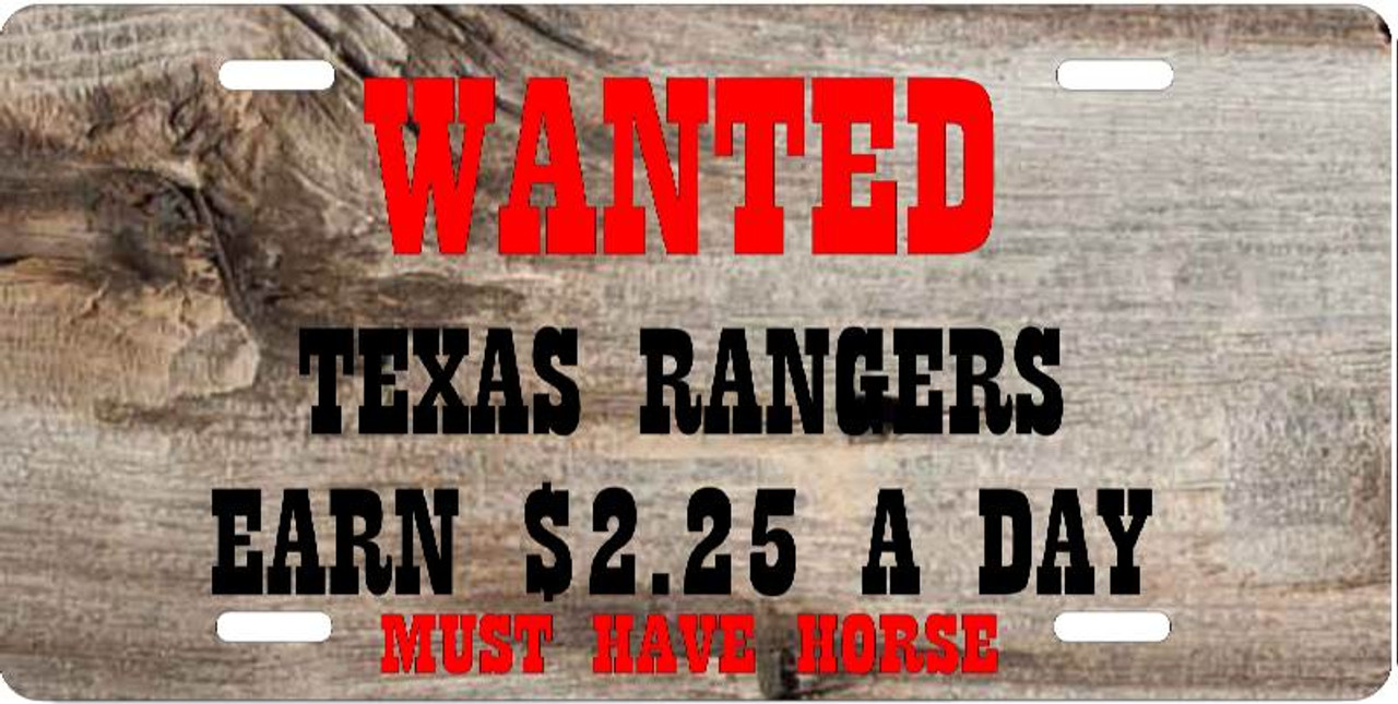 Wanted Texas Rangers Earn 2.25 A Day  Auto