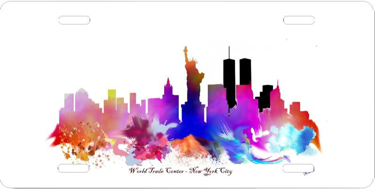 World Trade Center City Of New York Watercolor Art  Auto