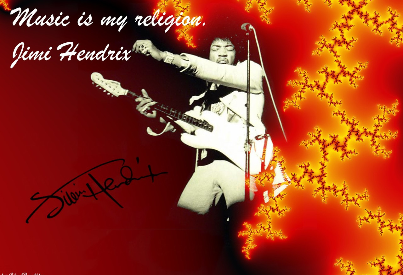 Famous Quote Poster  Music Is My Religion. Jimi Hendrix