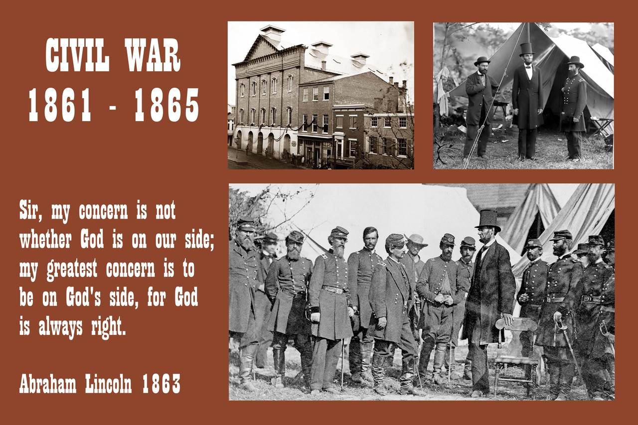 Famous Quote Poster  Sir, My Concern Is Not Whether God Is On Our Side; My Greatest Concern Is To Be On God's Side, For God Is Always Right. Abraham Lincoln