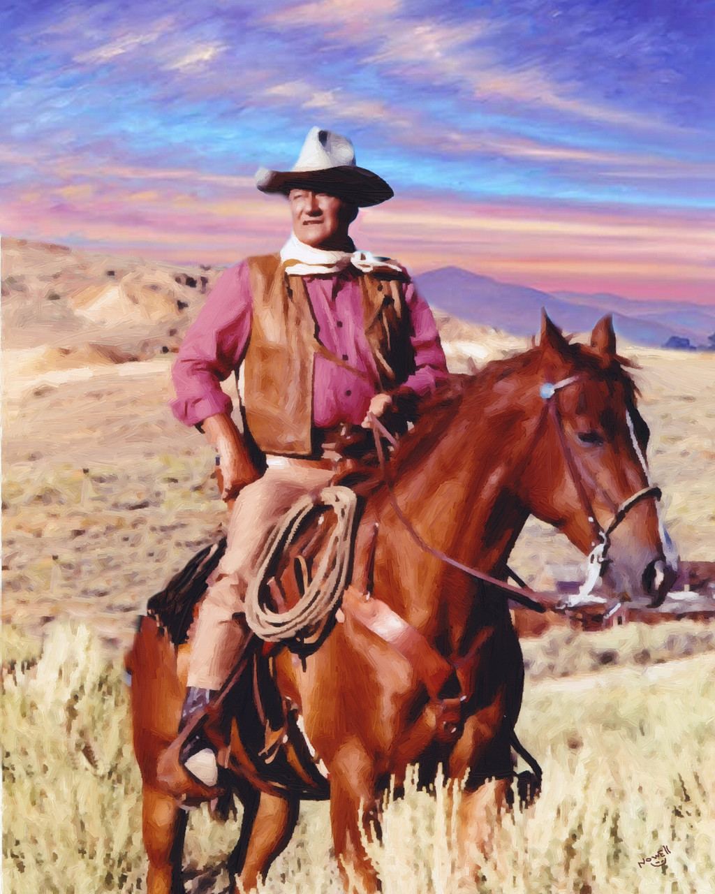 John Wayne In The Comancheros Oil Painting Poster Print