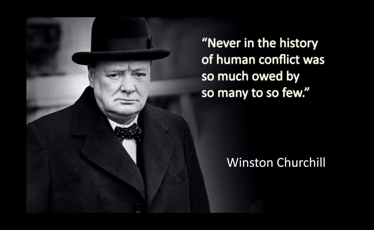 Famous Quote Poster  Winston Churchill Never In History Of Human Conflict Was So Much Told By So Many To So Few