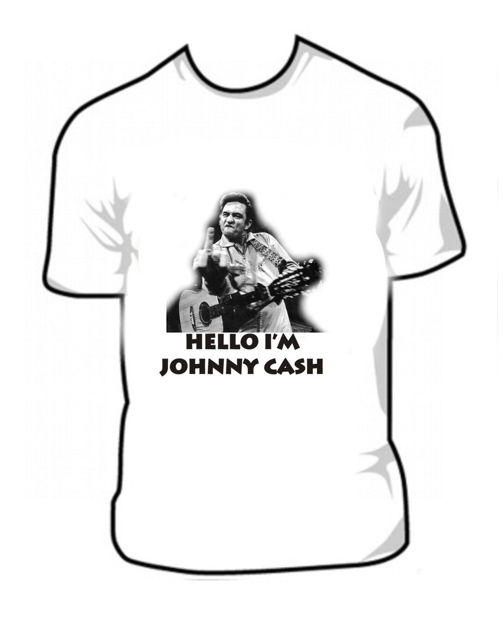 Hello I Am Johnny Cash Middle Finger Salute T Shirt