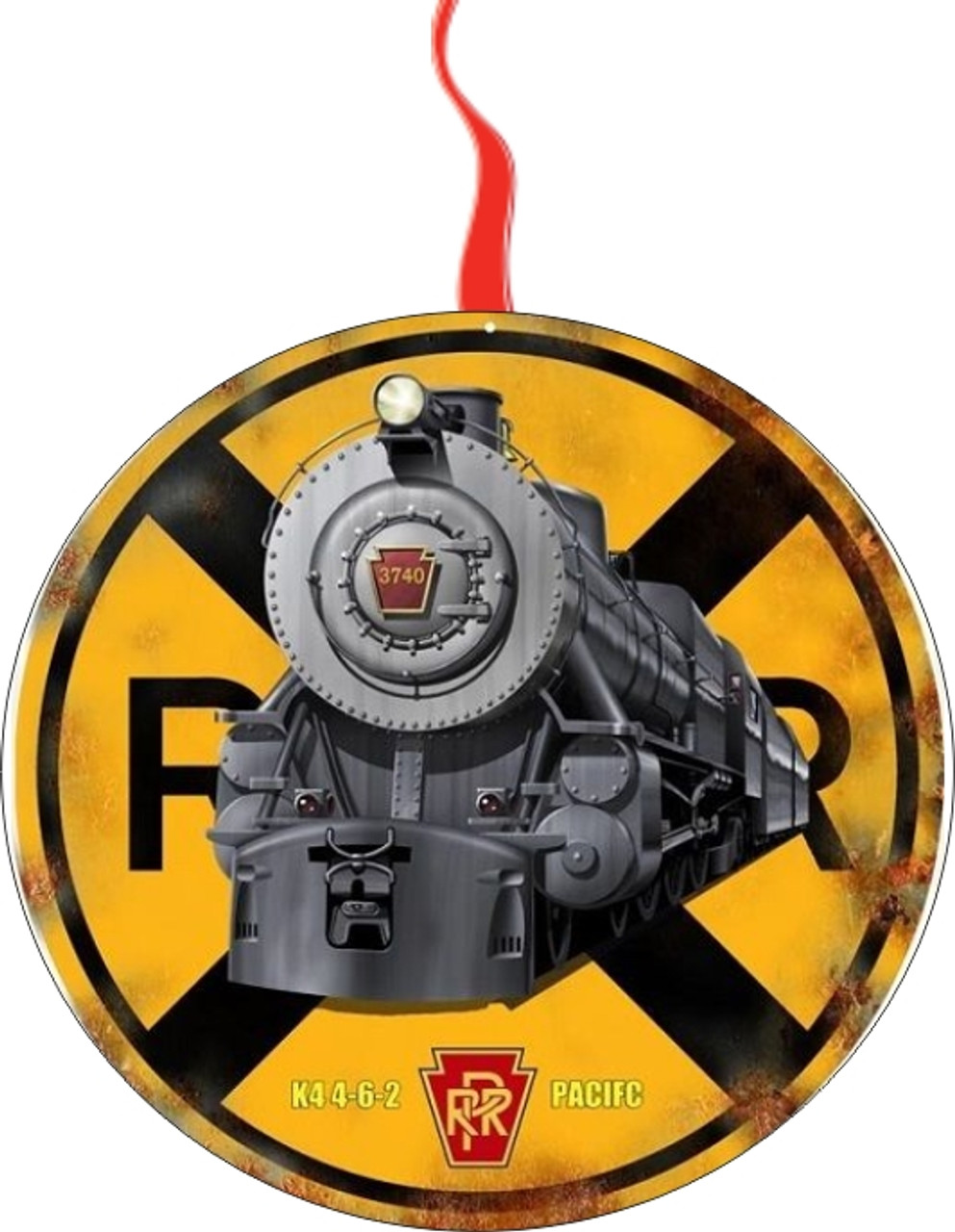 Pennsylvania K-4 Iron Horse Railroad Crossing Christmas  Ornament