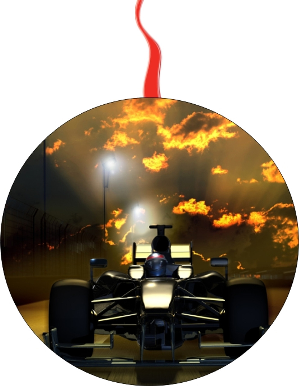 Close-Up On A Single Formula One Racing Car Christmas  Ornament