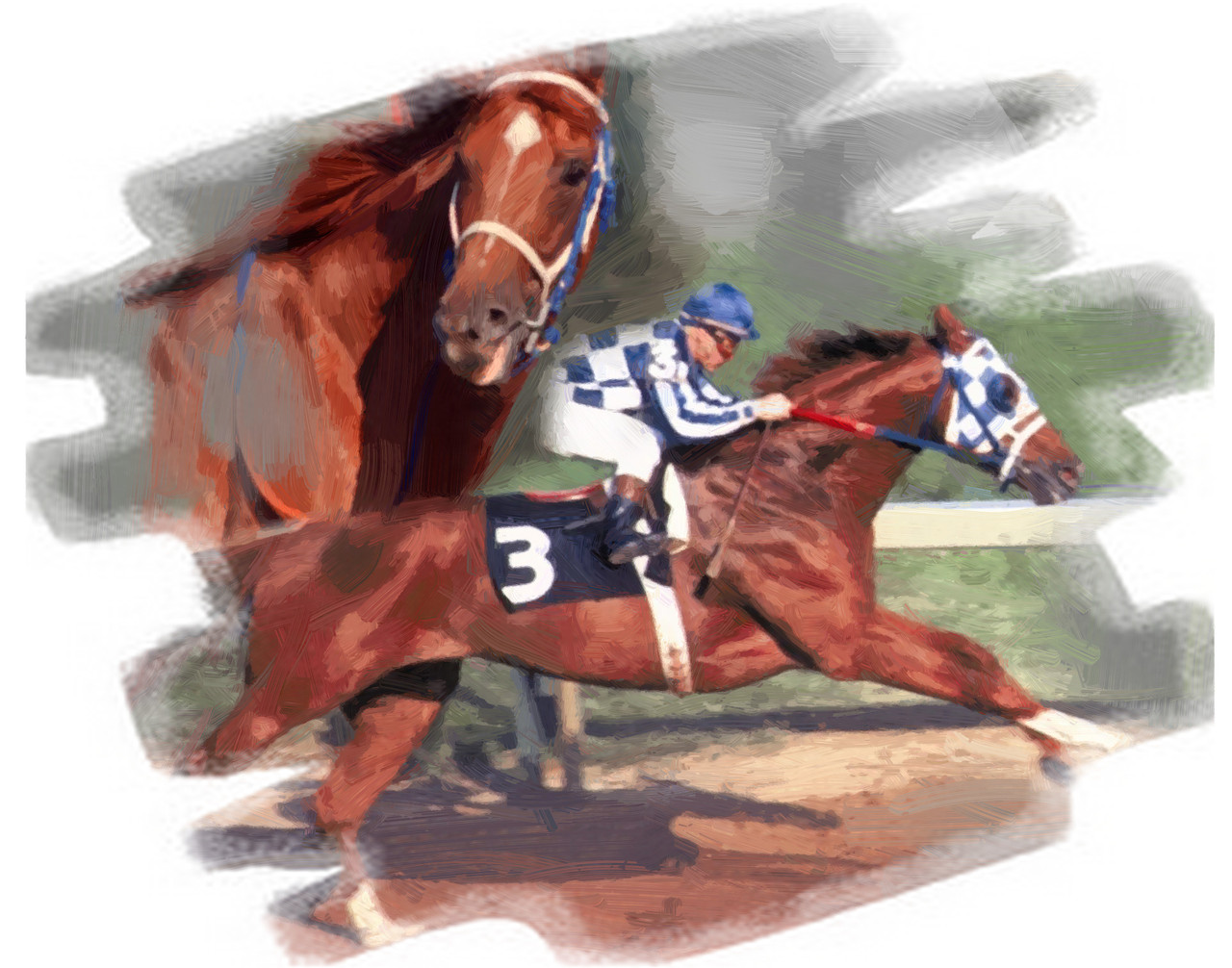 Secretariat Wins Triple Crown  OIL PAINTING BY PETER NOWELL