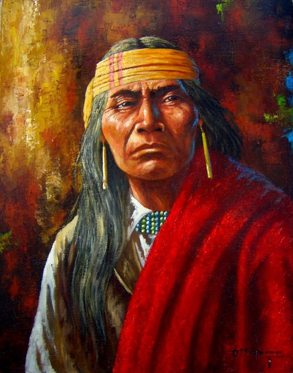 COCHISE WARRIOR NATIVE INDIAN  oil Painting