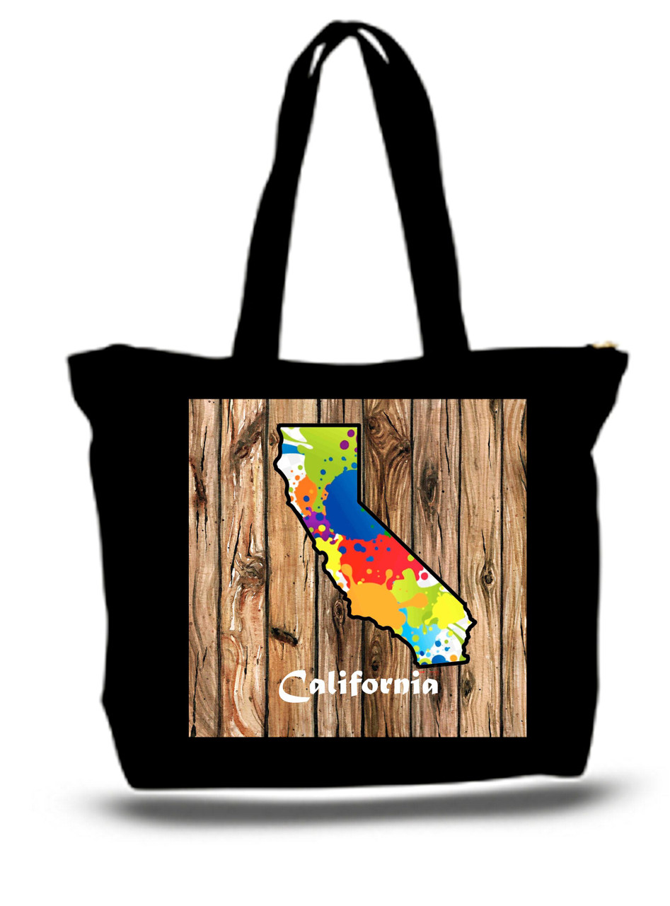 California City and State Skyline Watercolor Tote Bags