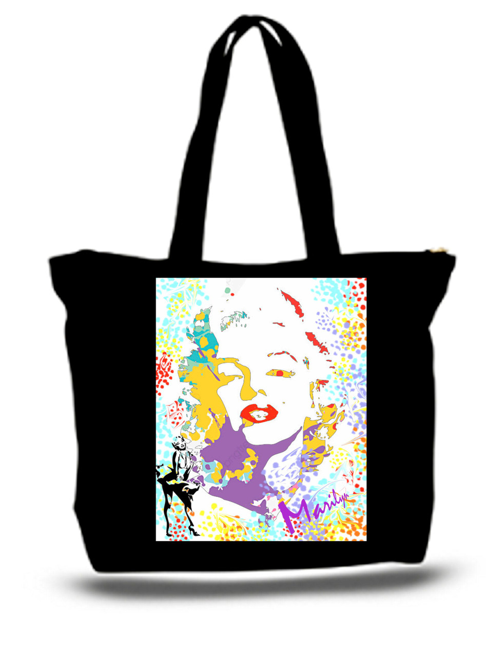 Monroe3 City and State Skyline Watercolor Tote Bags
