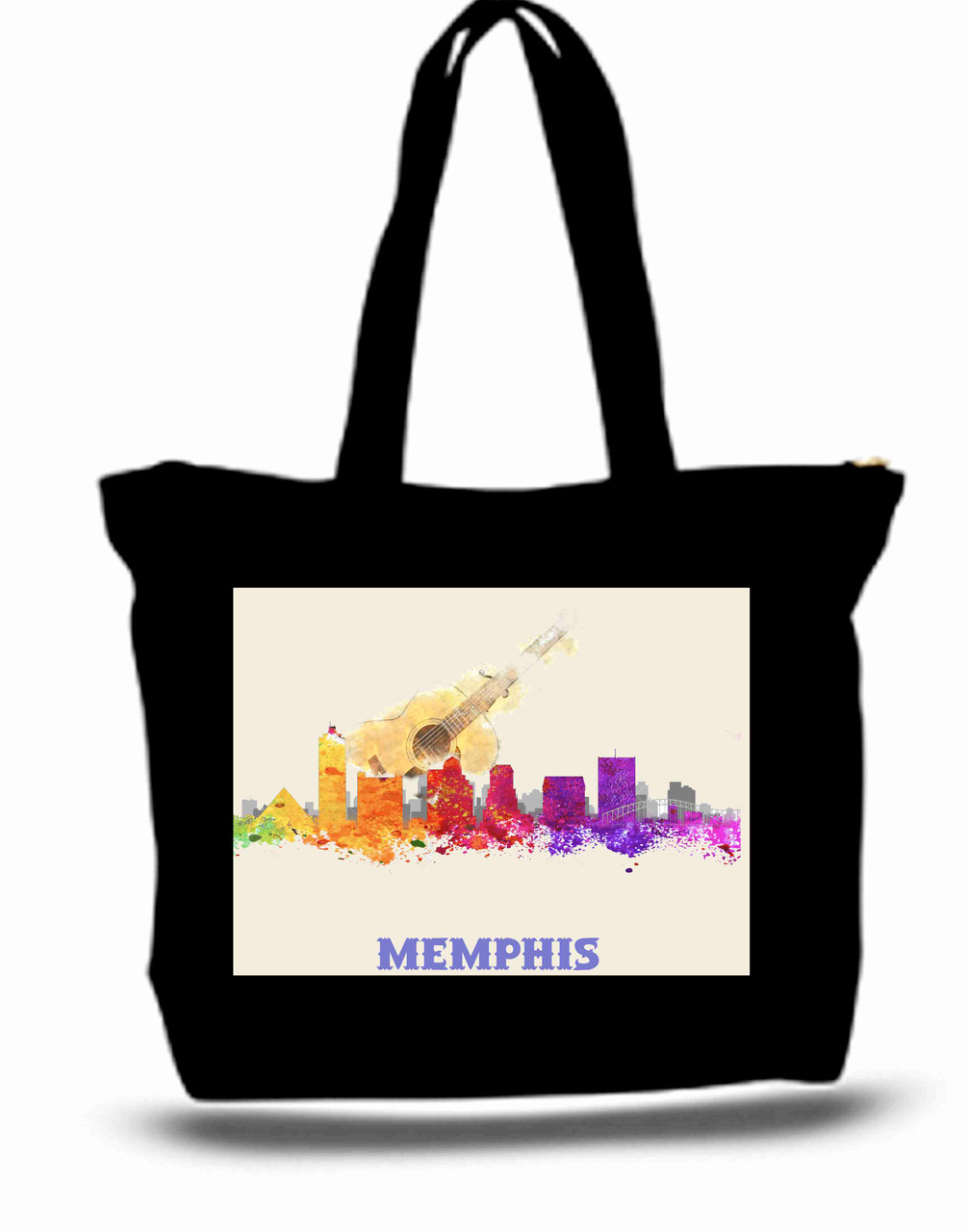 Memphis City and State Skyline Watercolor Tote Bags