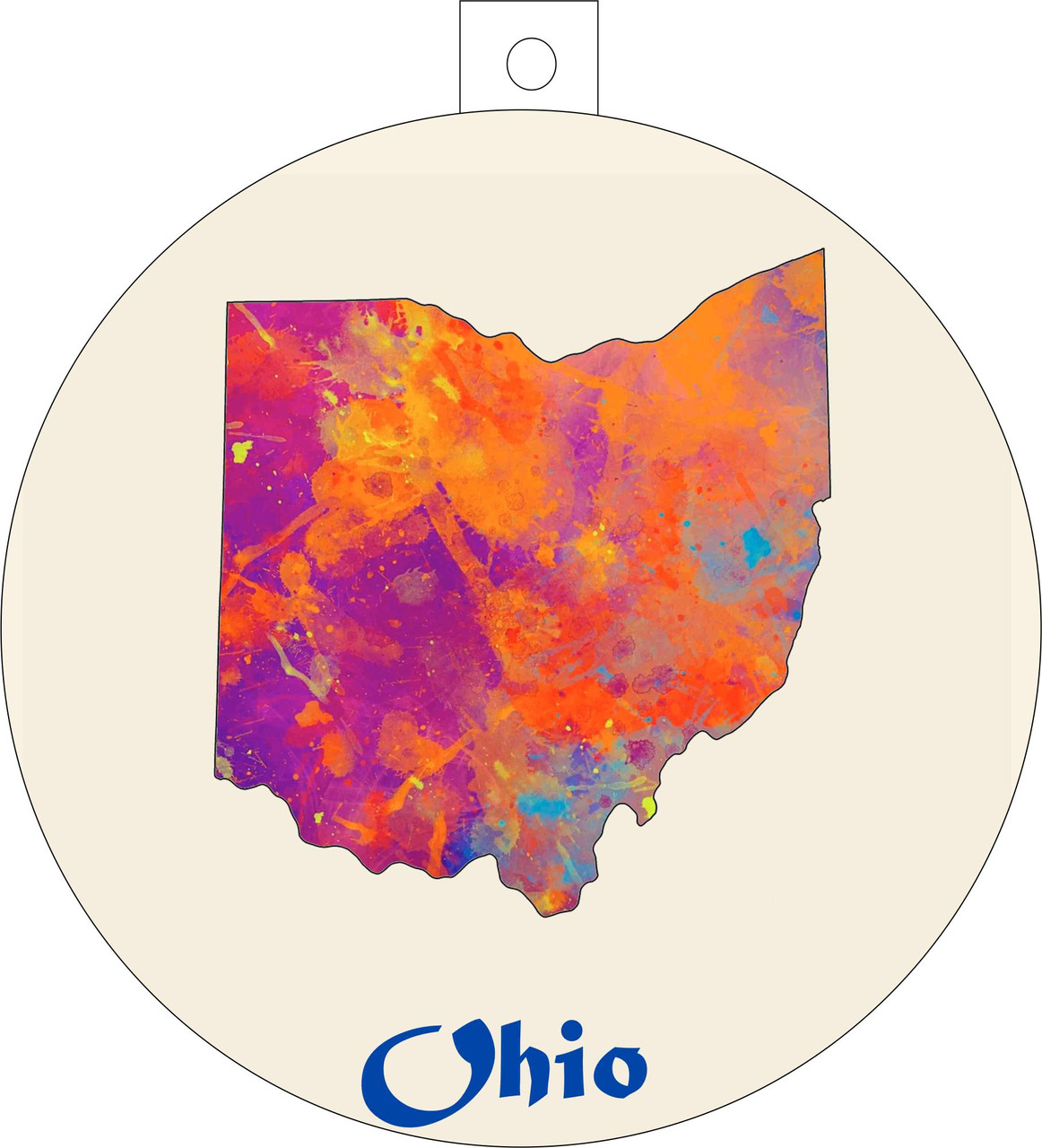 City Of Ohio Watercolor Skyline Chirstmas Ormanent