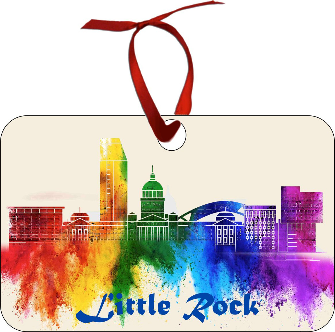 City Of Little Rock Watercolor Skyline Chirstmas Ormanent