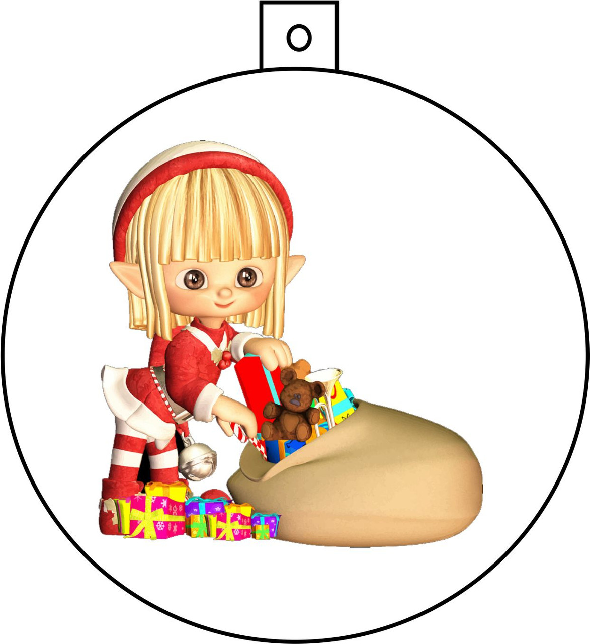 Christmasmas Girl Open Packages Christmas Ornament