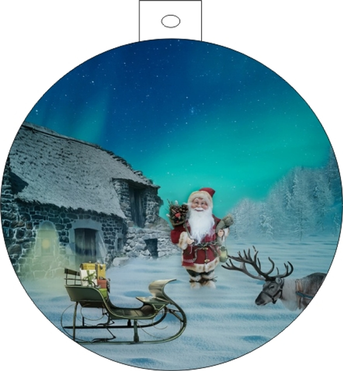 Santa Claus Packing Up Christmas Ornament