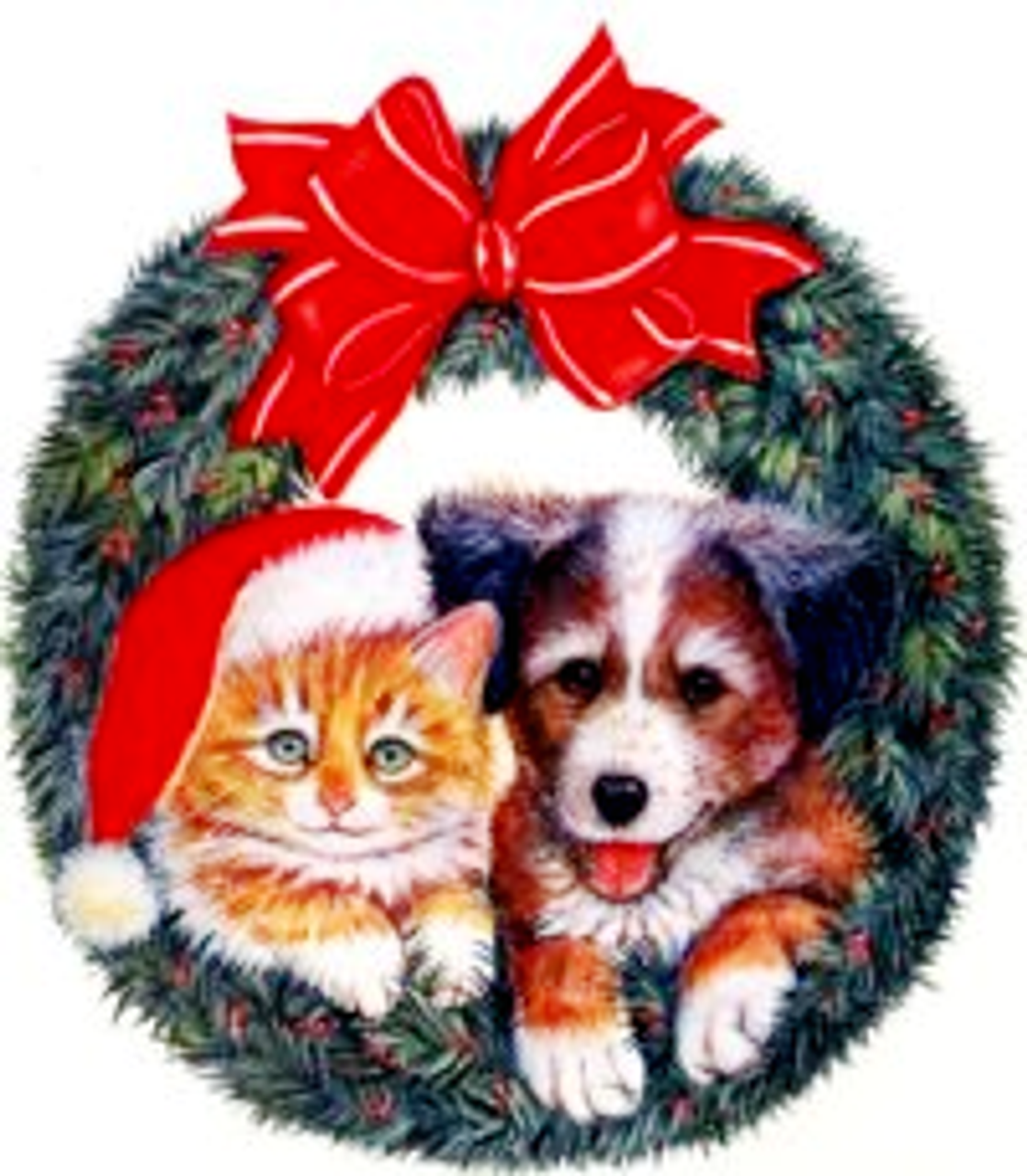 Cat_Dog_Wreath Christmas Ornament
