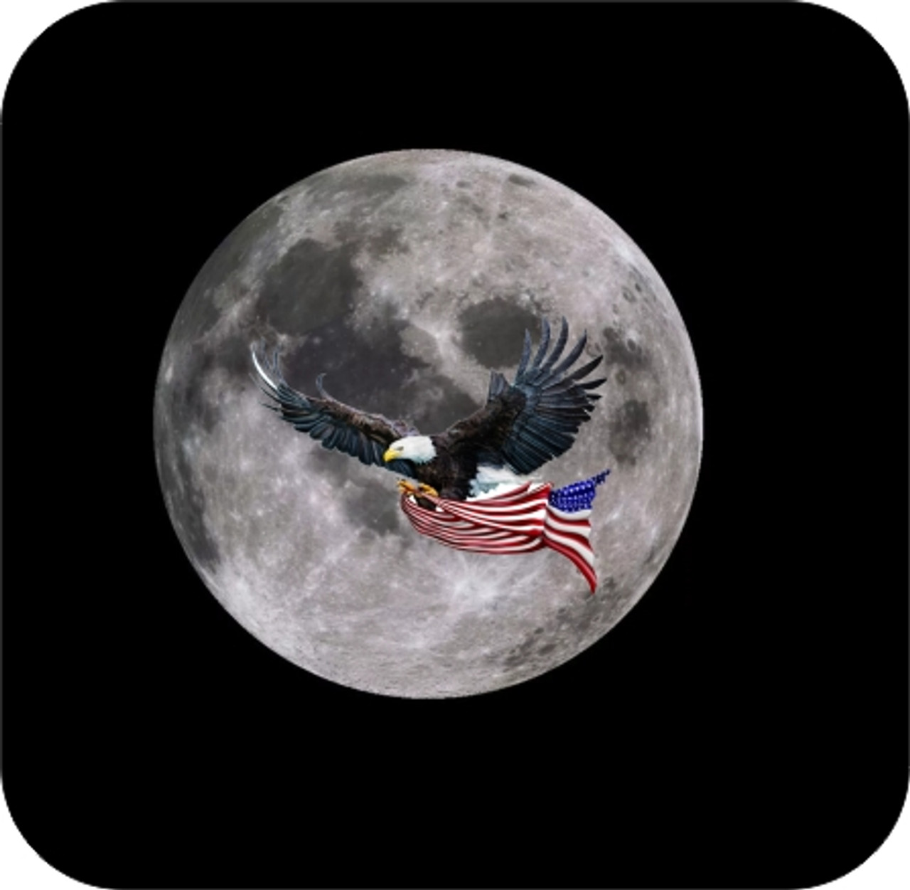 Set of 4 Coaters bald eagle aginst the moon with flag.jpg