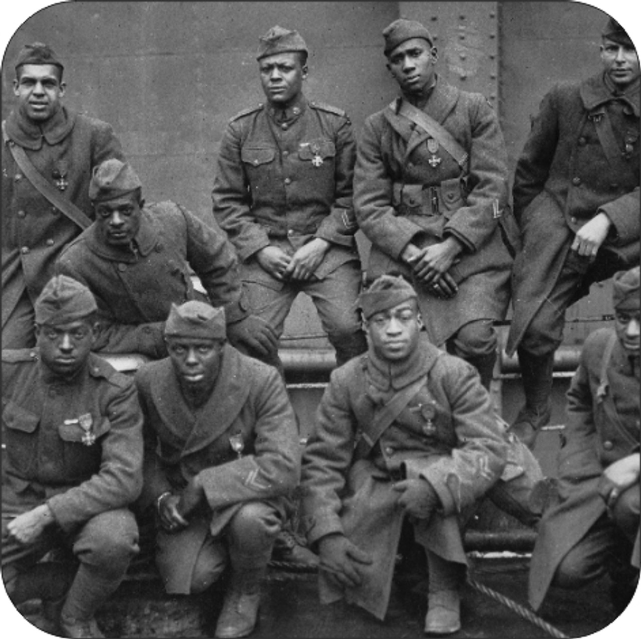 Set of 4 Coaters 369th_15th_New_York Black Soldiers