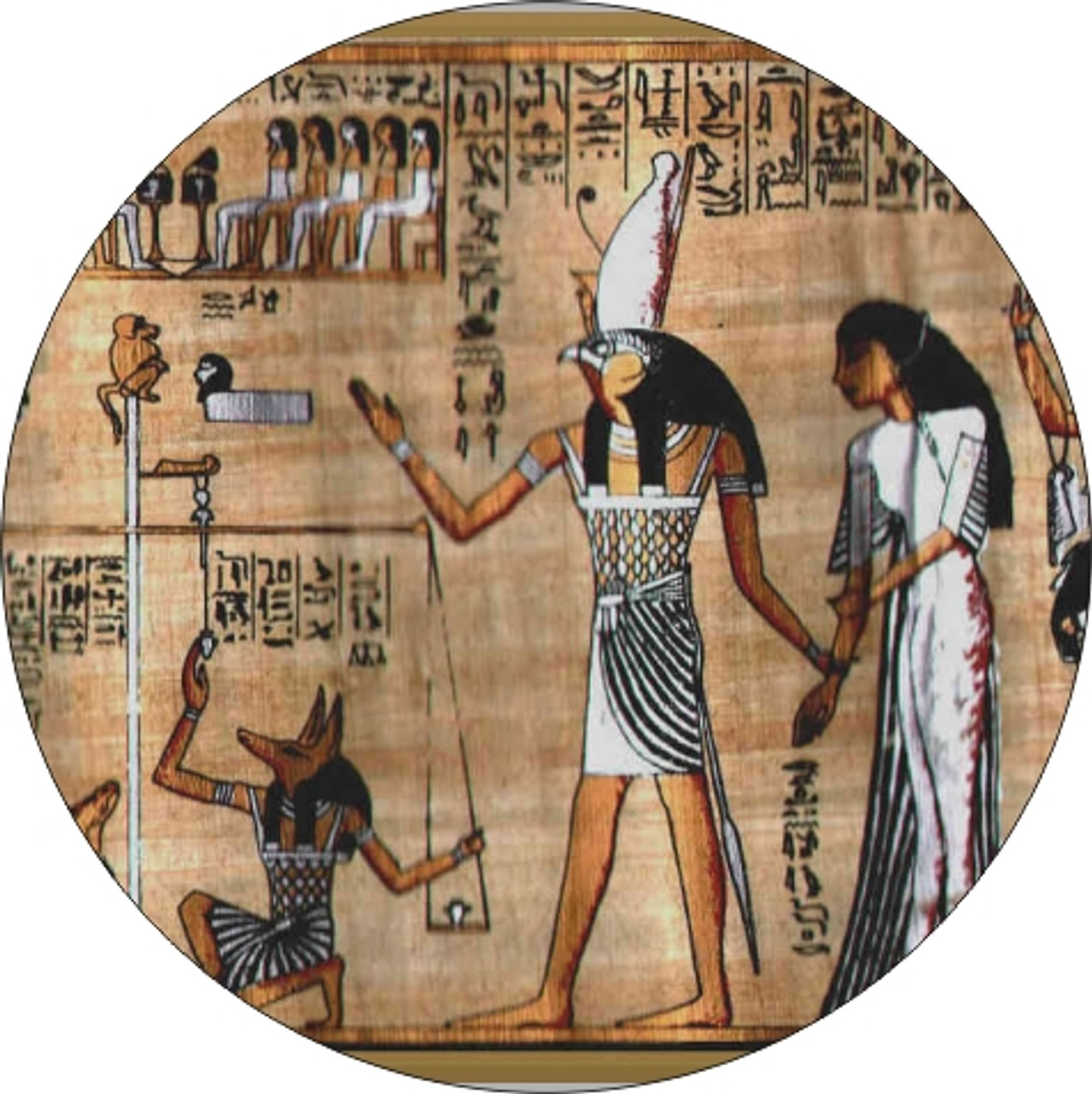 Set of 4 Coaters Egyptian Art Round
