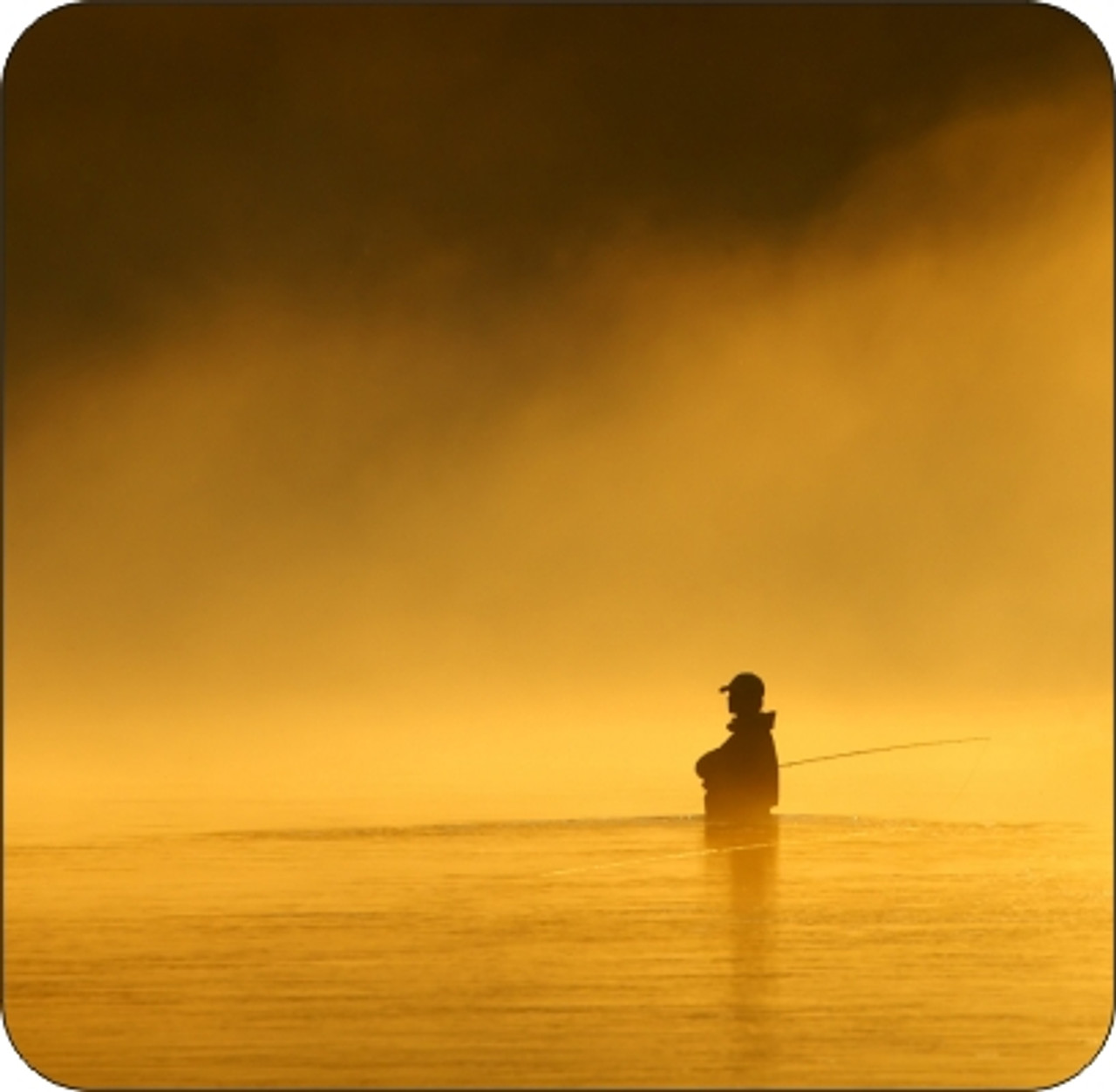 Set of 4 Coaters Fly Fishing At Sunrise