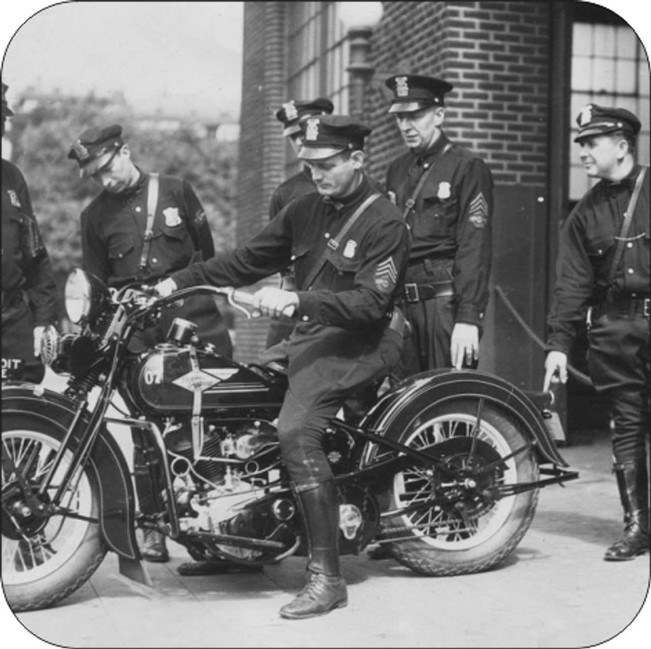 Set of 4 Coaters Detroit Police On Their Motorcycle