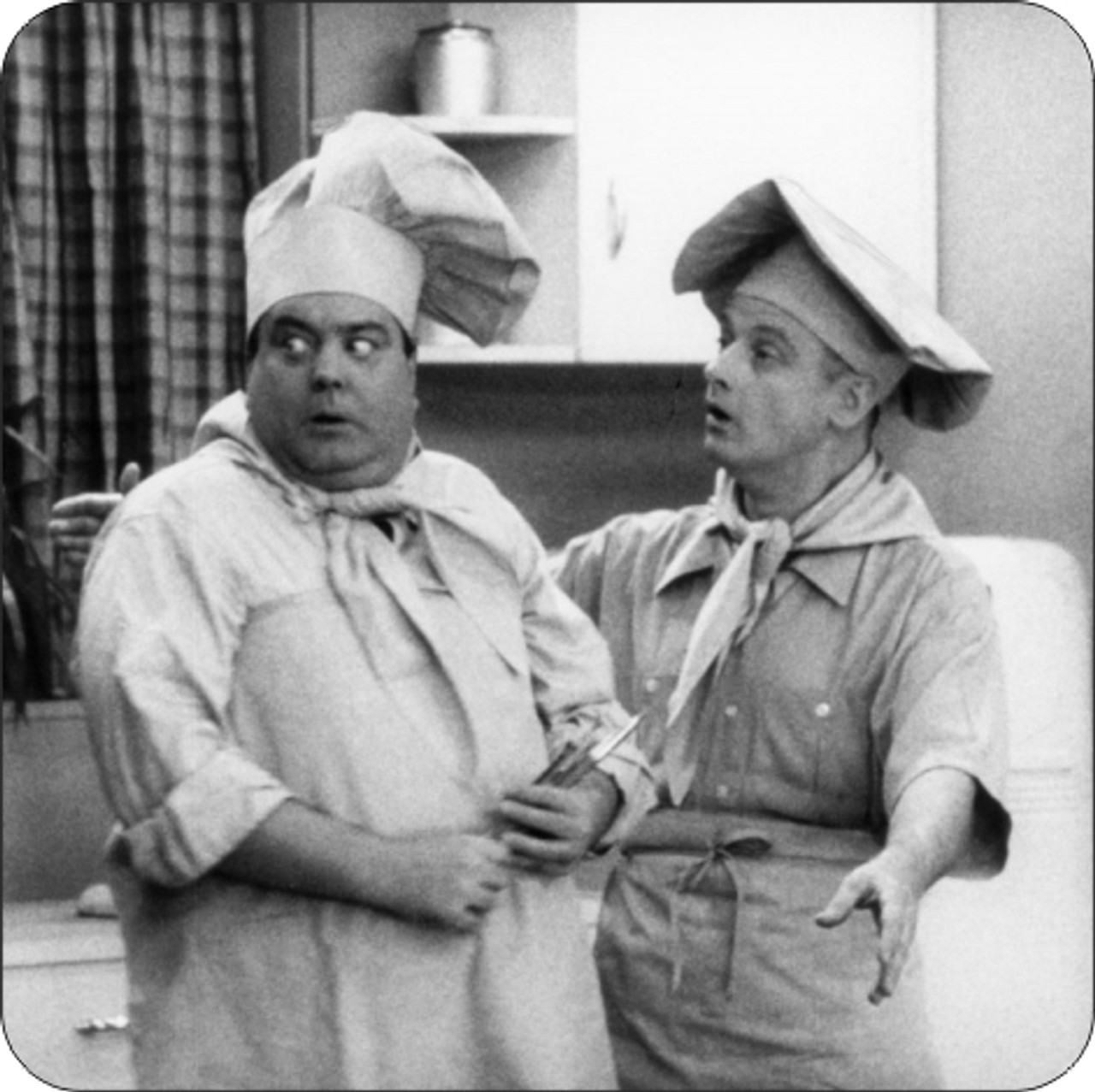 Set of 4 Coaters Honeymooners Ralph And Ed Cooking