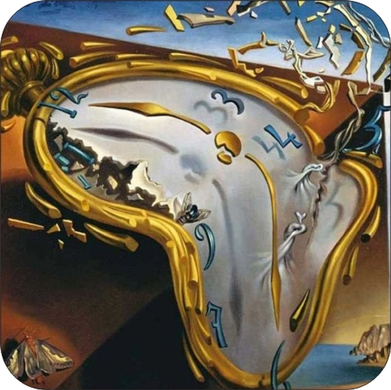 Set of 4 Coaters Salvador Dali Clock position