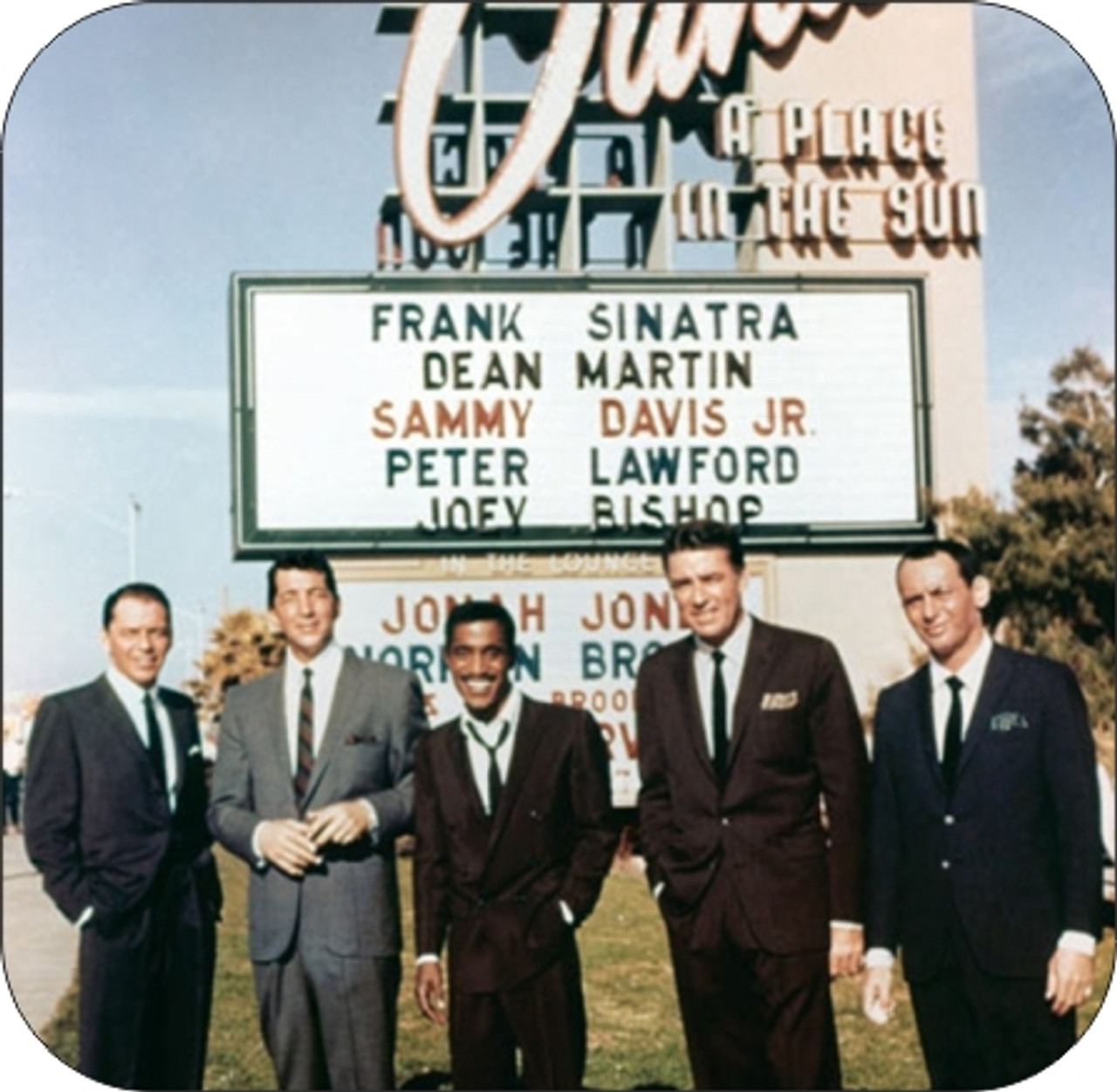 Set of 4 Coaters The Rat Pack Sinatra Martin Davis Lawford