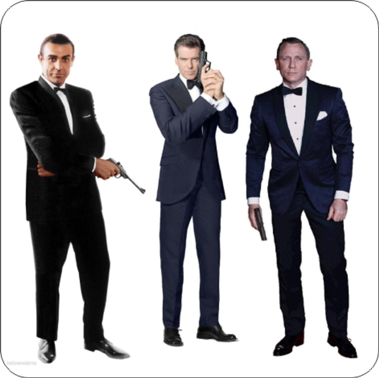 Set of 4 Coaters The Three Best James Bonds 007