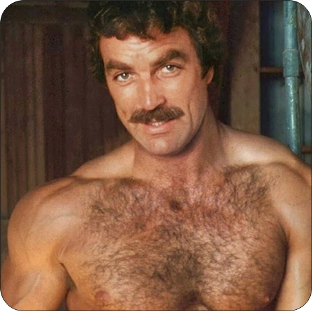 Set of 4 Coaters Tom Selleck No Shirt