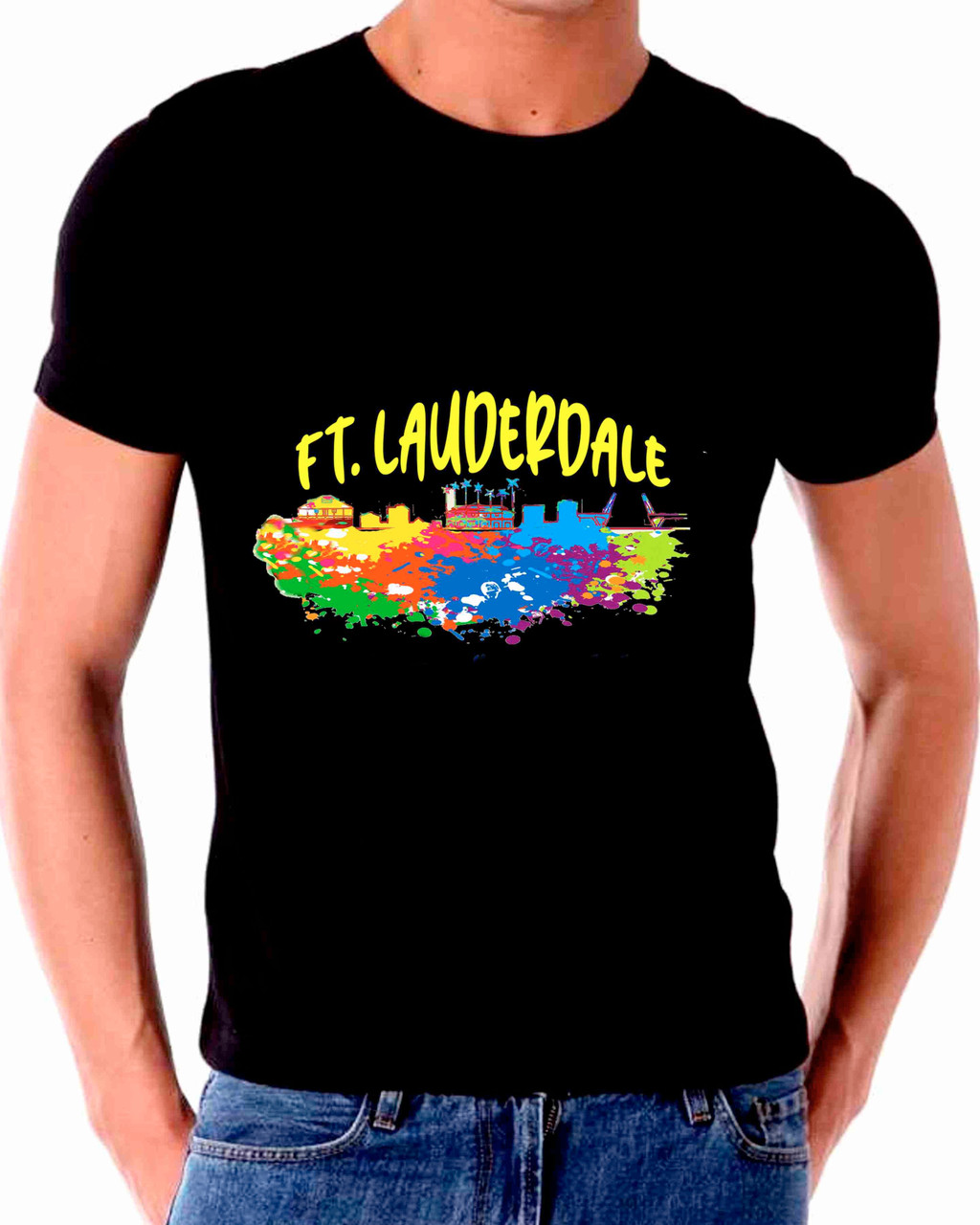 Skyline Watercolor Art For Ft Lauderdale T shirt