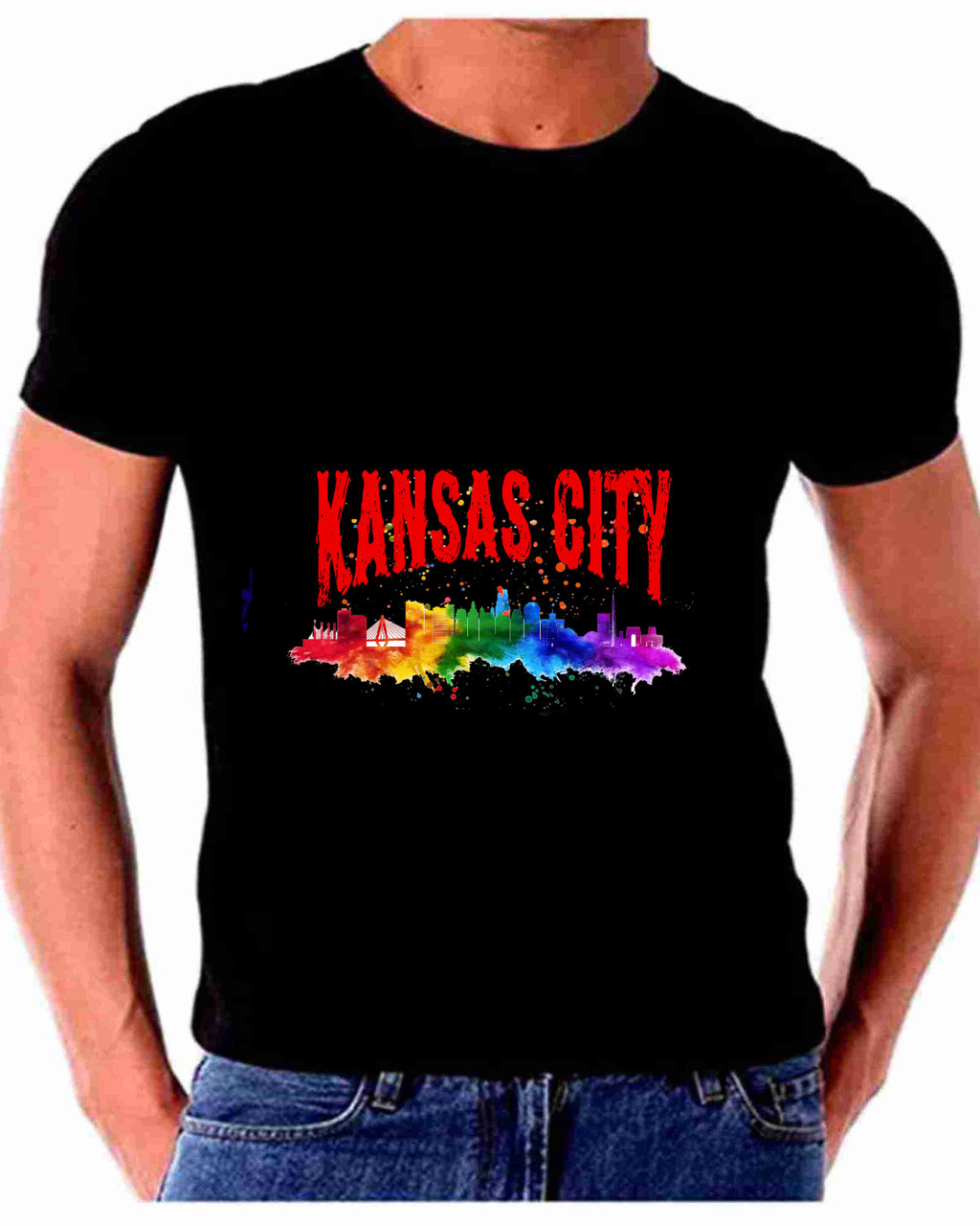 Skyline Watercolor Art For Kansas City T shirt