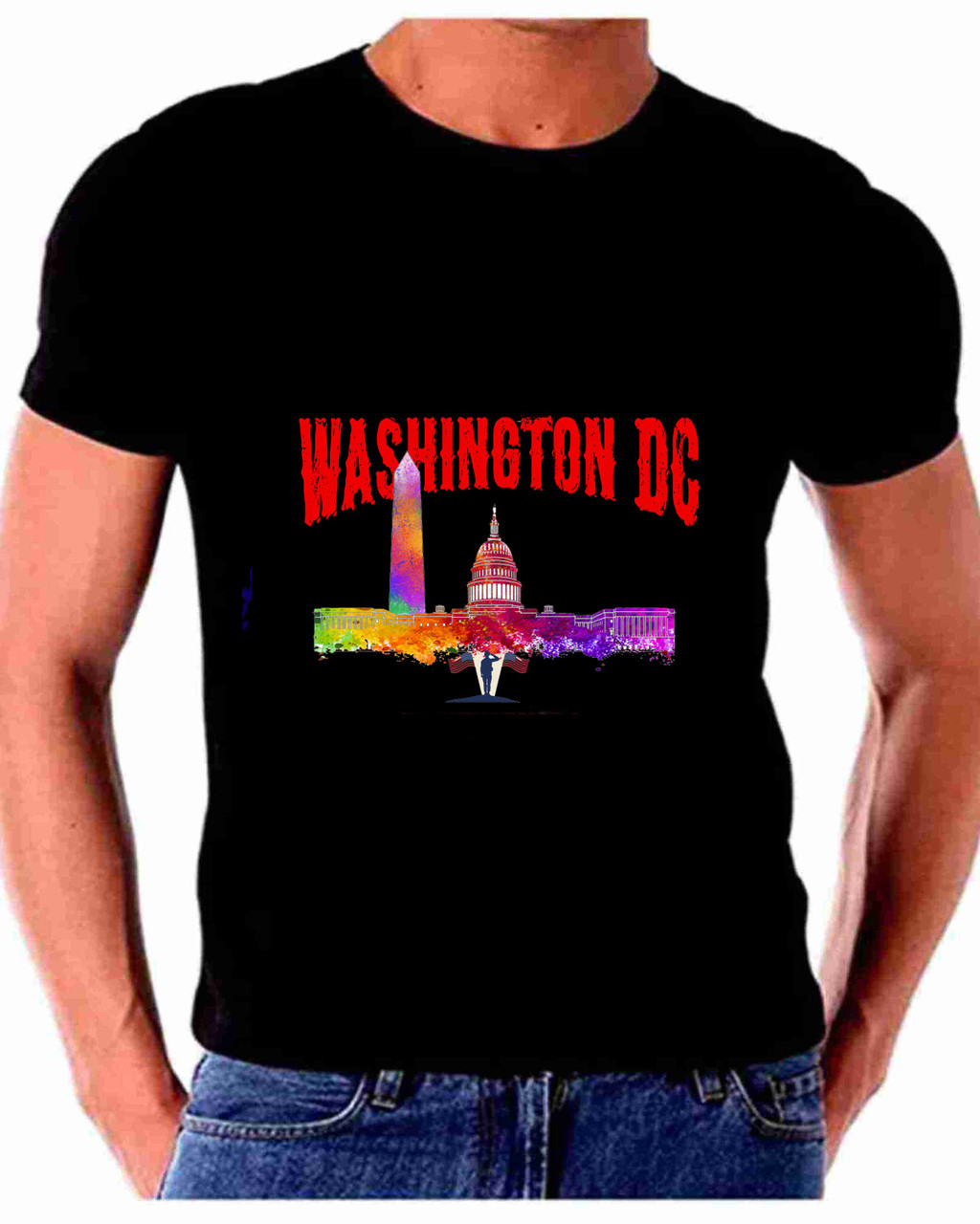 Skyline Watercolor Art For Washington Dc T shirt