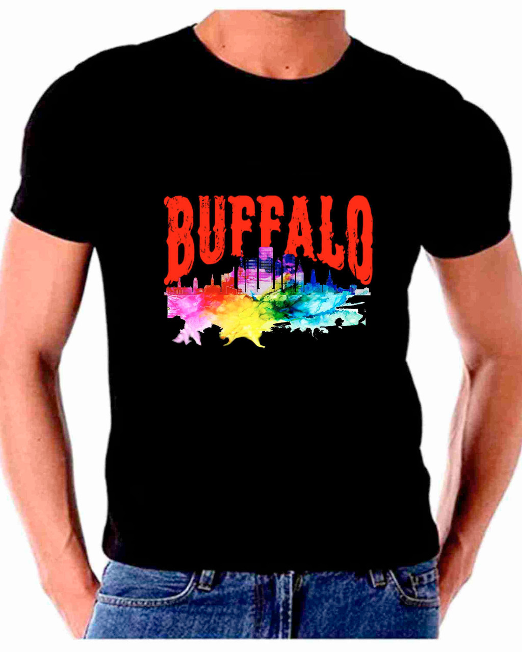 Skyline Watercolor Art For Buffalo T shirt