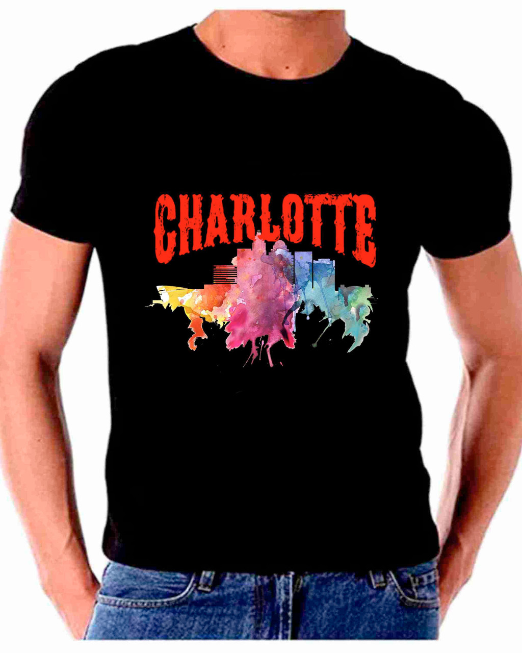 Skyline Watercolor Art For Charlotte T shirt