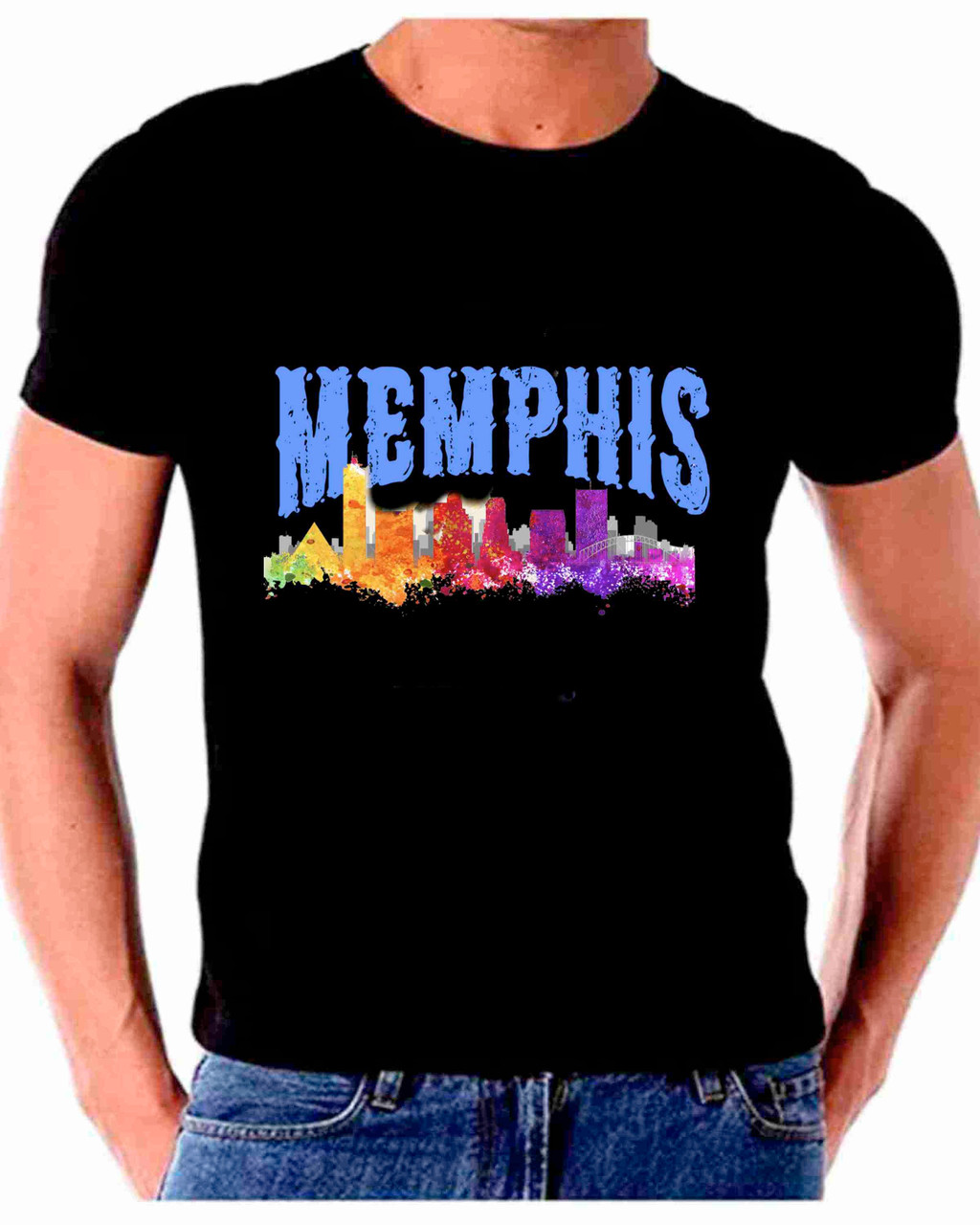 Skyline Watercolor Art For Memphis T shirt