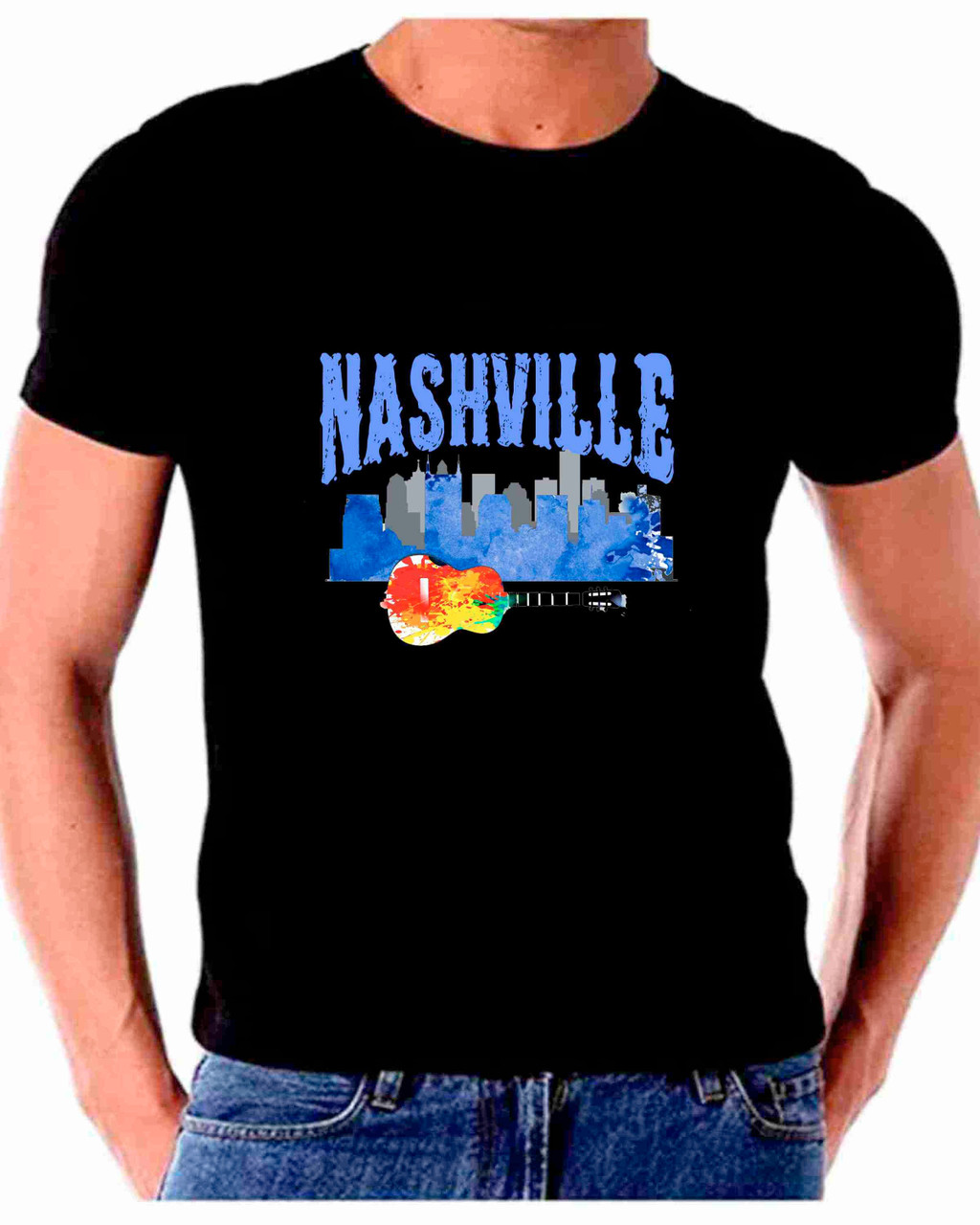 Skyline Watercolor Art For Nashville 2 T shirt