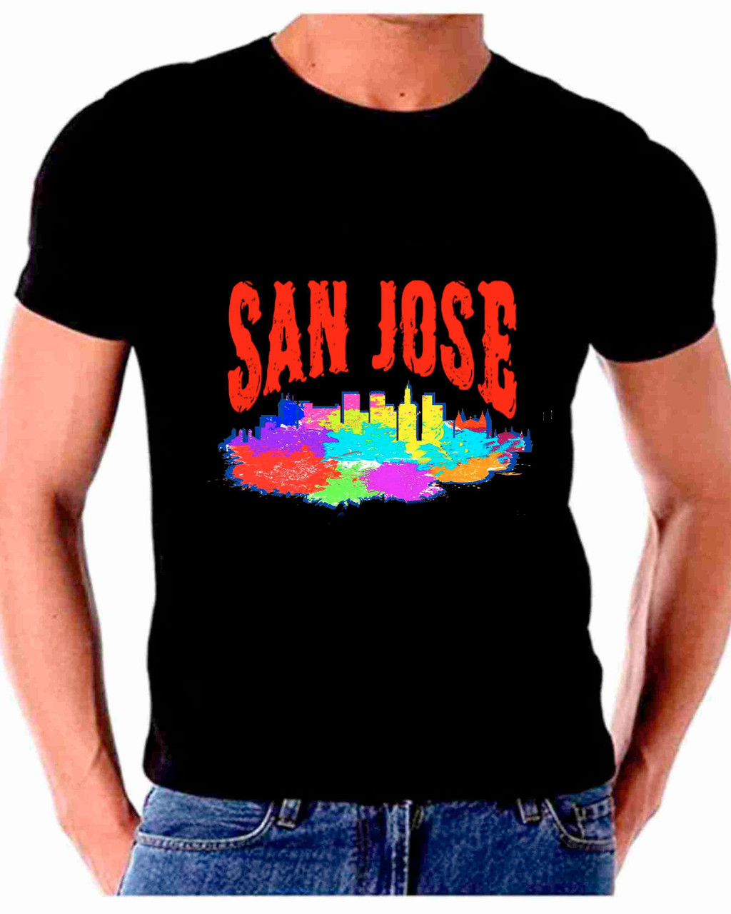 Skyline Watercolor Art For San Jose T shirt