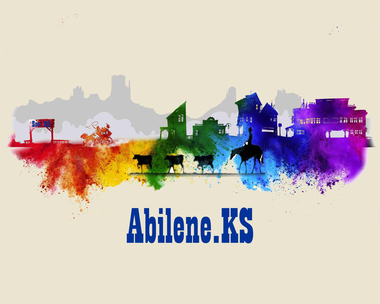 City Of Abilene Watercolor Skyline Art