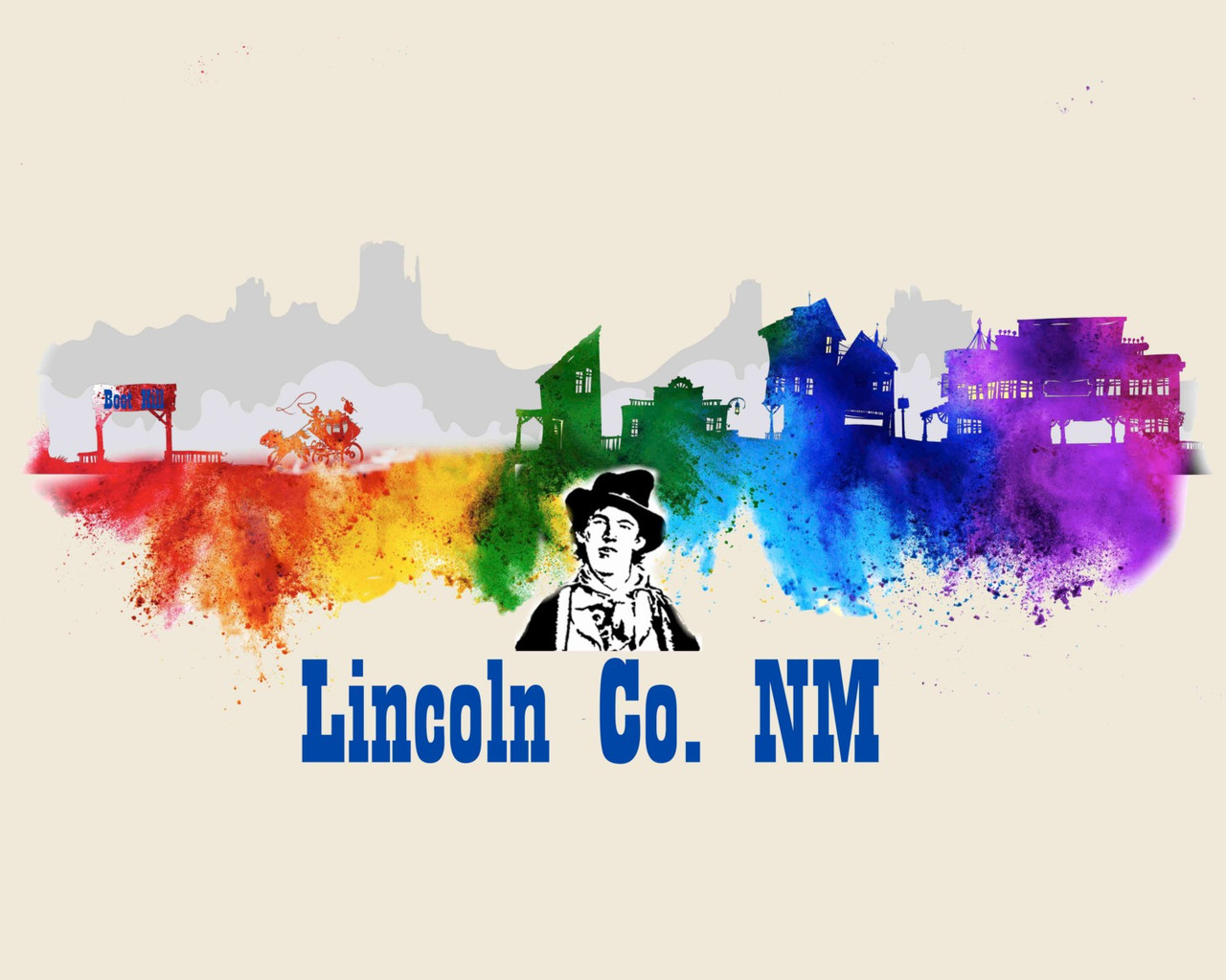 City Of Lincoln Co Watercolor Skyline Art