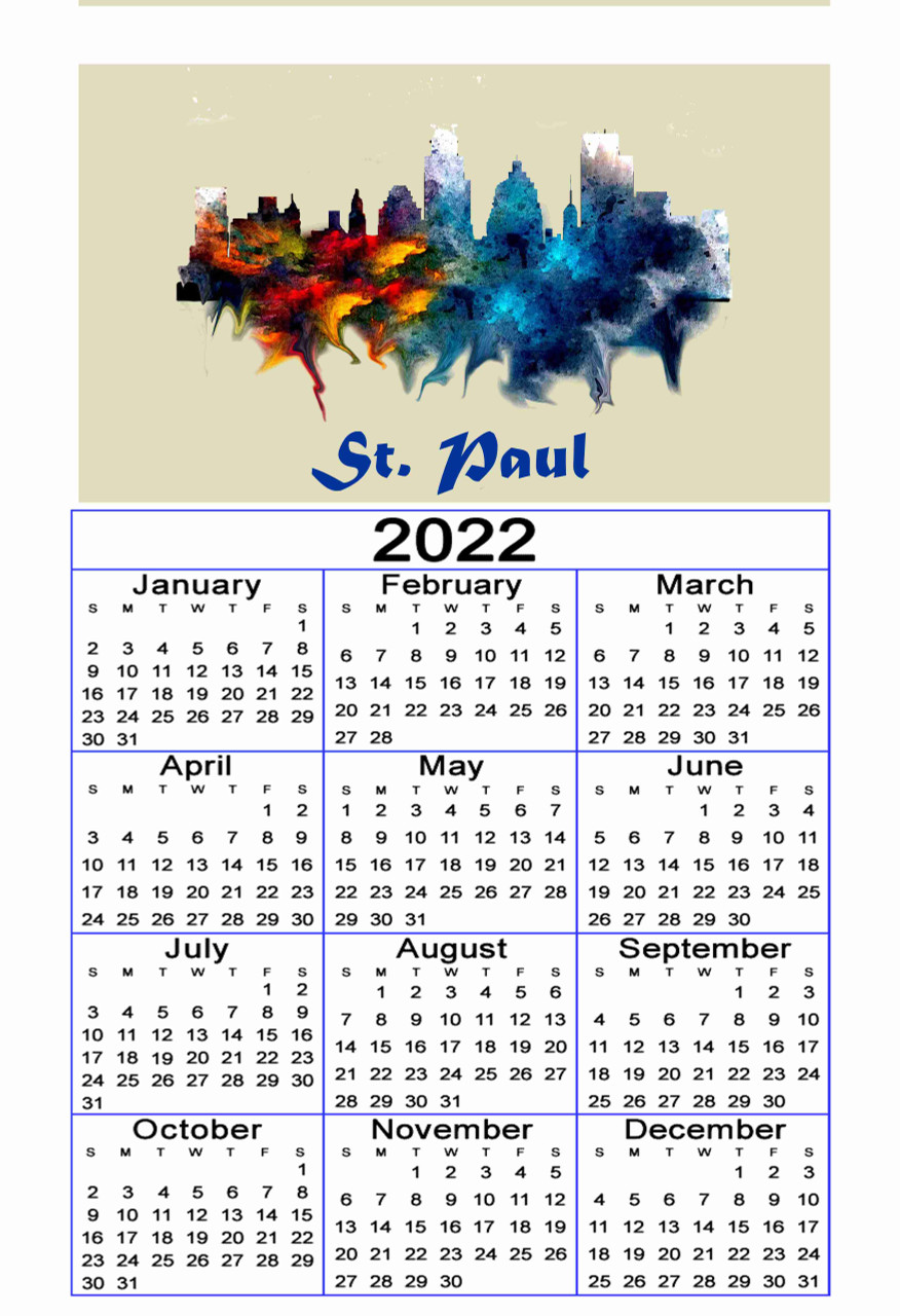 Year At a Glance  Calendar Glance 2022   City of St Paul
