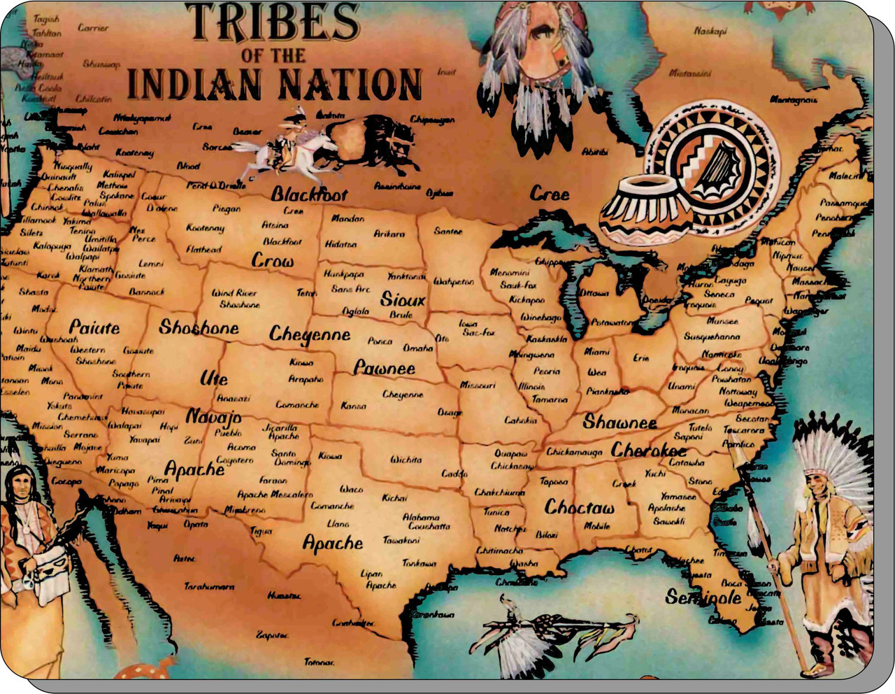 Native American Indian Tribal Map Mouse pad