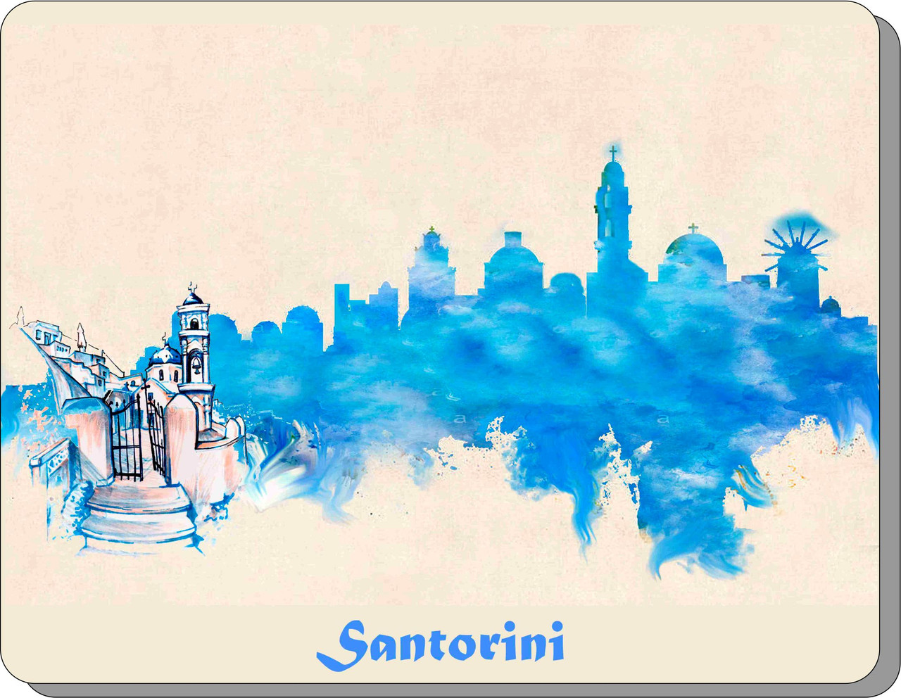 Santorini Greece Mouse pad