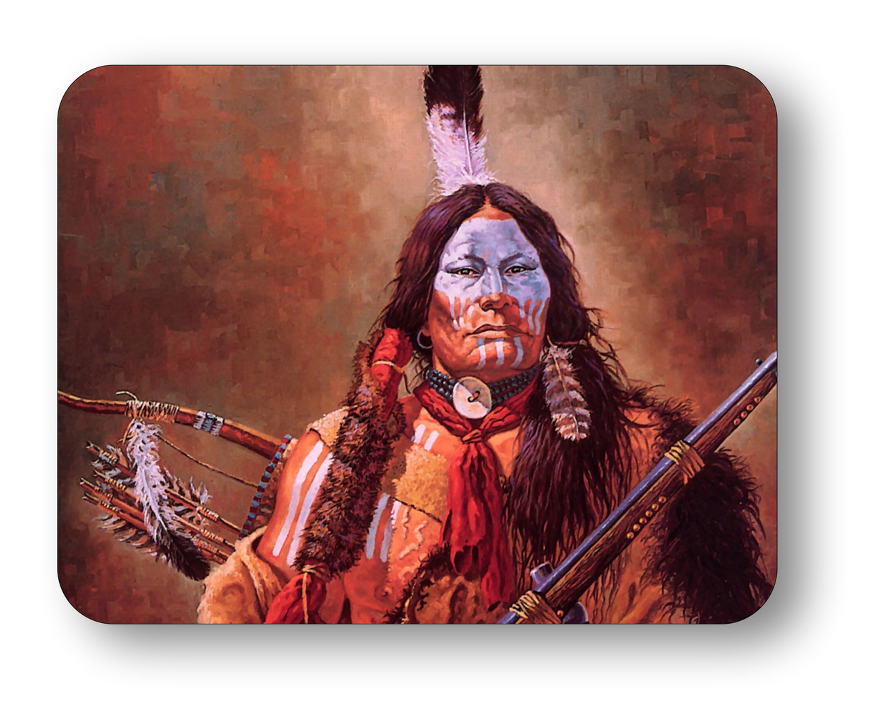 War Face Painted Native Indian Mouse pad